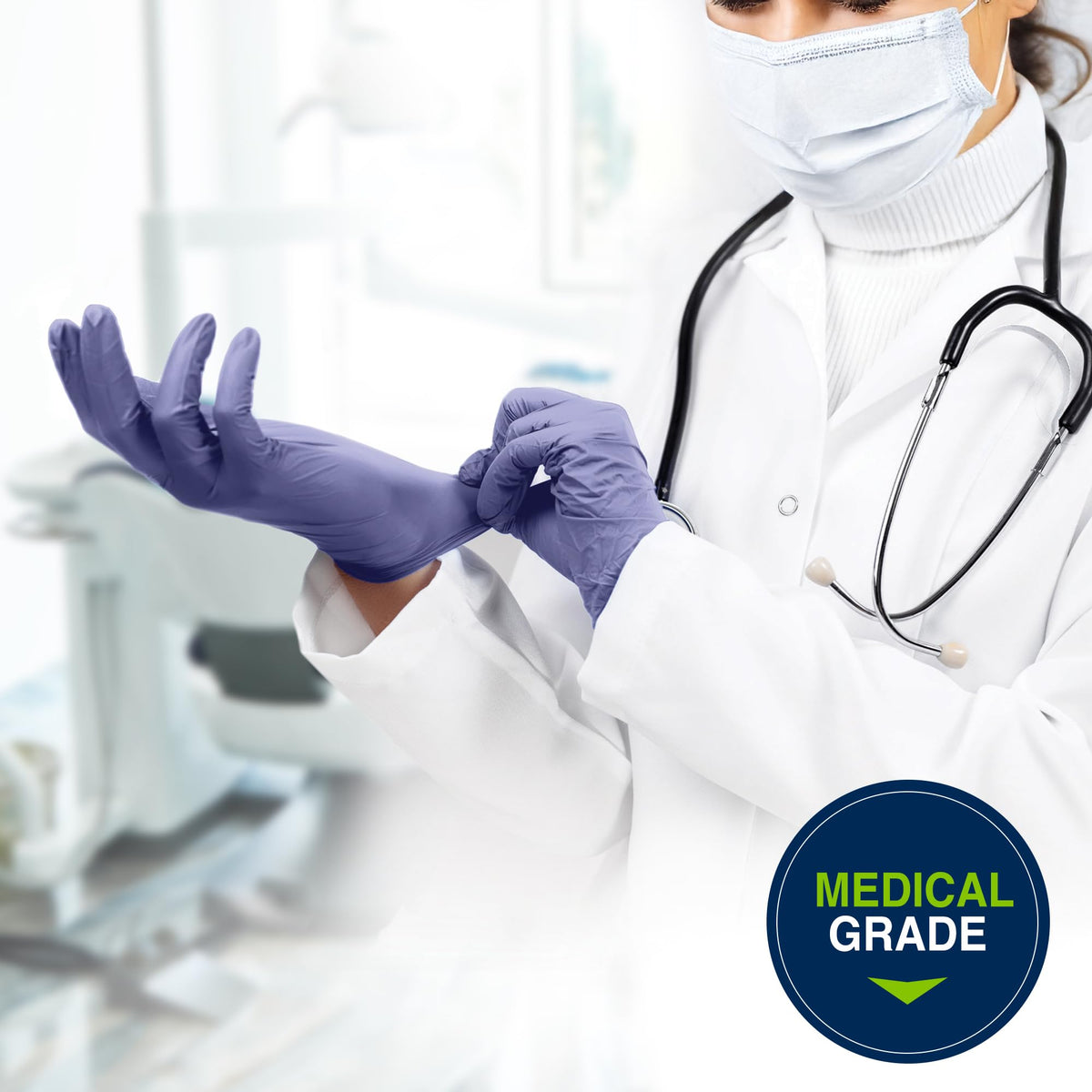 SKYBREEZE Nitrile Exam Gloves, Powder-Free, 3.5 mil