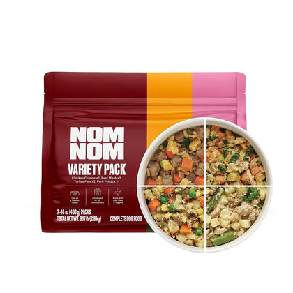 Nom Nom Fresh- Frozen Variety Pack Dog Food – 14oz Pouches, Pack of 7