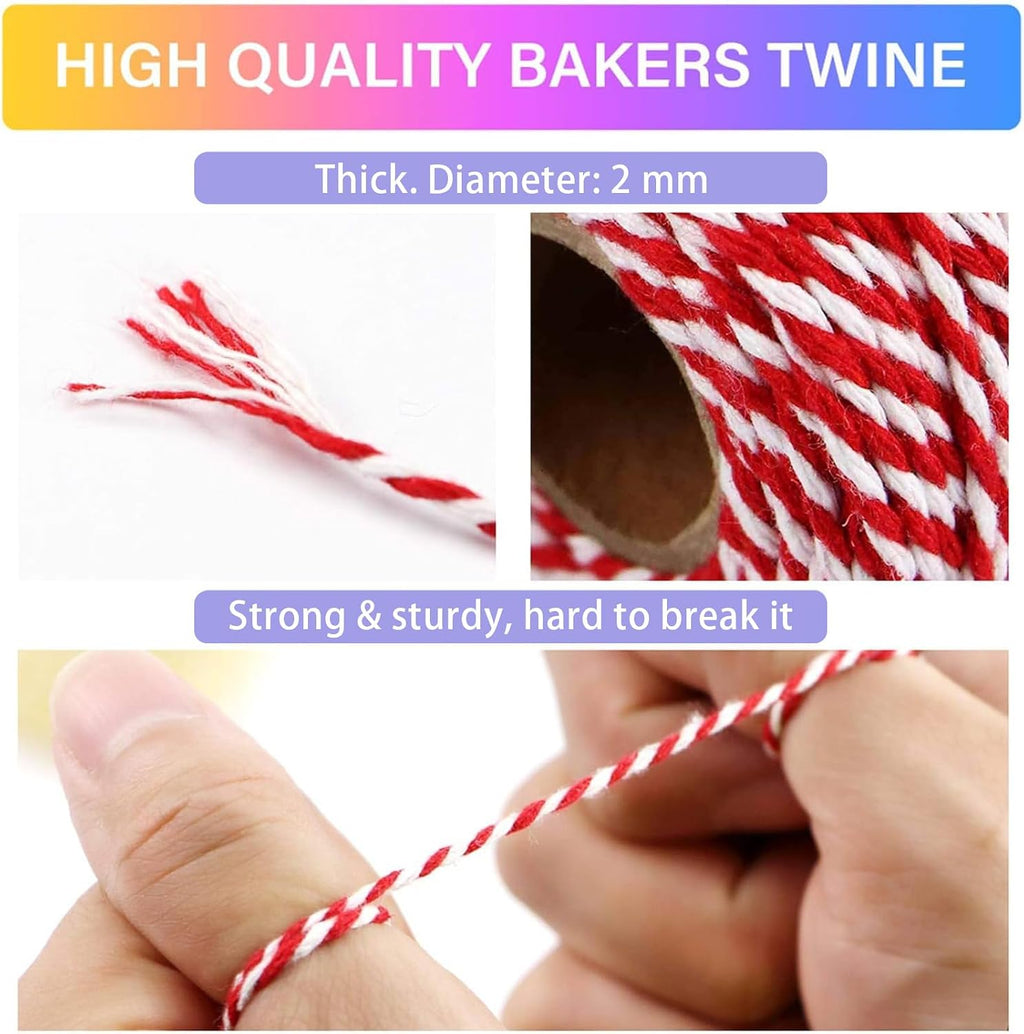 Colorful Bakers Twine, 15 Rolls Cotton String, 2mm 3 Strands