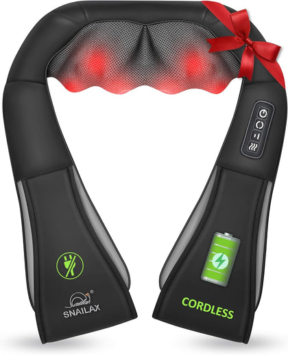 Cordless Massager - Shiatsu Neck and Shoulder Massager with Heat, FSA Eligible, Portable, Lumbar, Back Electric
