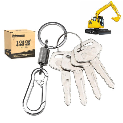 10L0L 4PCS 787 Ignition Keys with Keychain for Heavy Equipment Excavator Backhoe Dozer Komatsu, Kalmar, Dressta, Sakai