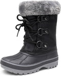 Unisex Snow Waterproof Winter Boots | Warm Faux Fur Lined Outdoor Secure Grip Anti Slip Outsole Easy Wear Windproof