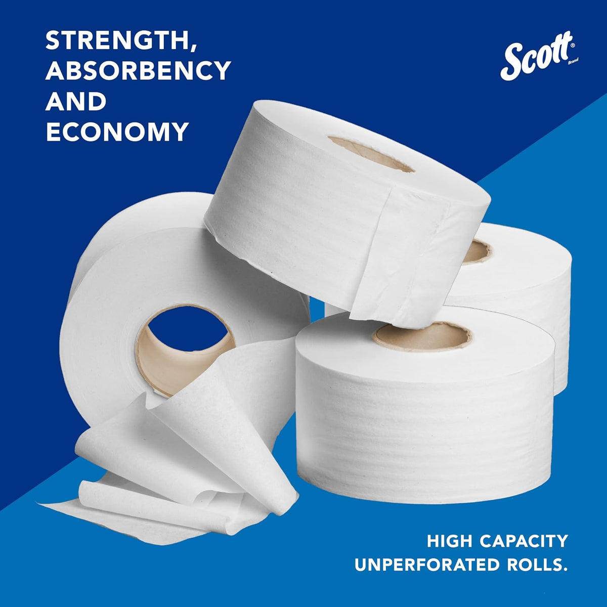 Jumbo Roll Toilet Paper, Bulk, 4 Rolls x 1000' (03148)