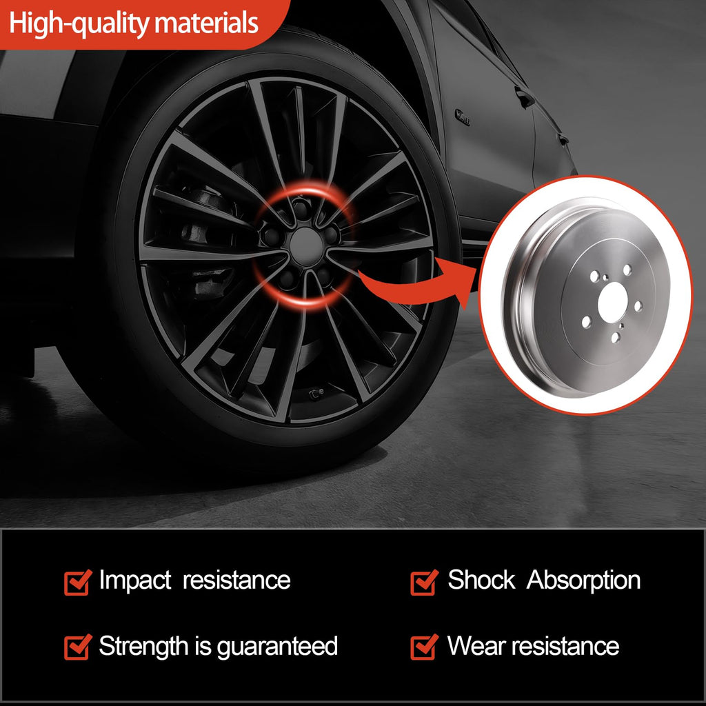 Rear Left & Right Disc Brake Drums Set Compatible with 2009-2019 Corolla