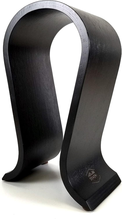 Black Headphone Stand | Wood Headphone Stand for Desk, Gaming | Omega Headset Stand