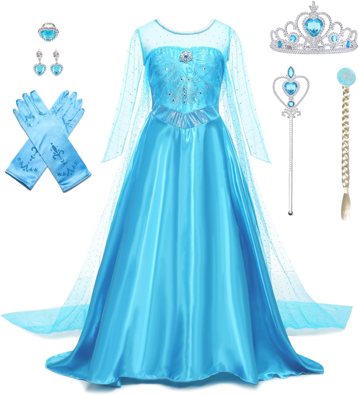 Princess Dress for Girls Luxury Princess Dress Up Halloween Cosplay Princess Costume Fancy Dress Birthday Outfit