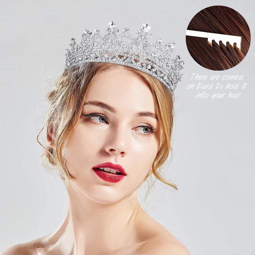 Tiaras and Crowns for Women Crystal Wedding Tiara for Bride, Royal Queen Crown Princess Tiara Quinceanera Crown