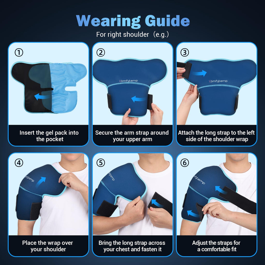 Shoulder Ice Pack Wrap, Shoulder Brace for Shoulders Pain Relief