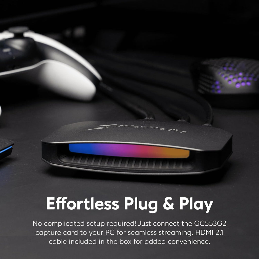 4K60 Capture Card with HDMI 2.1, Low Latency, 4K144/4K120 Passthrough, Game Capture Device for PS5, PS5 Pro, Xbox