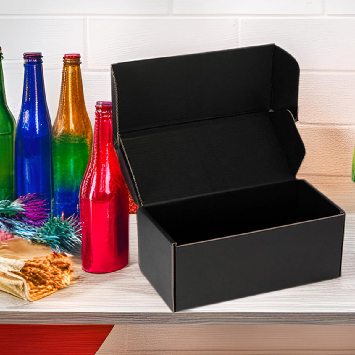 Black Shipping Boxes 10x4x4 Inches, 20 Pack
