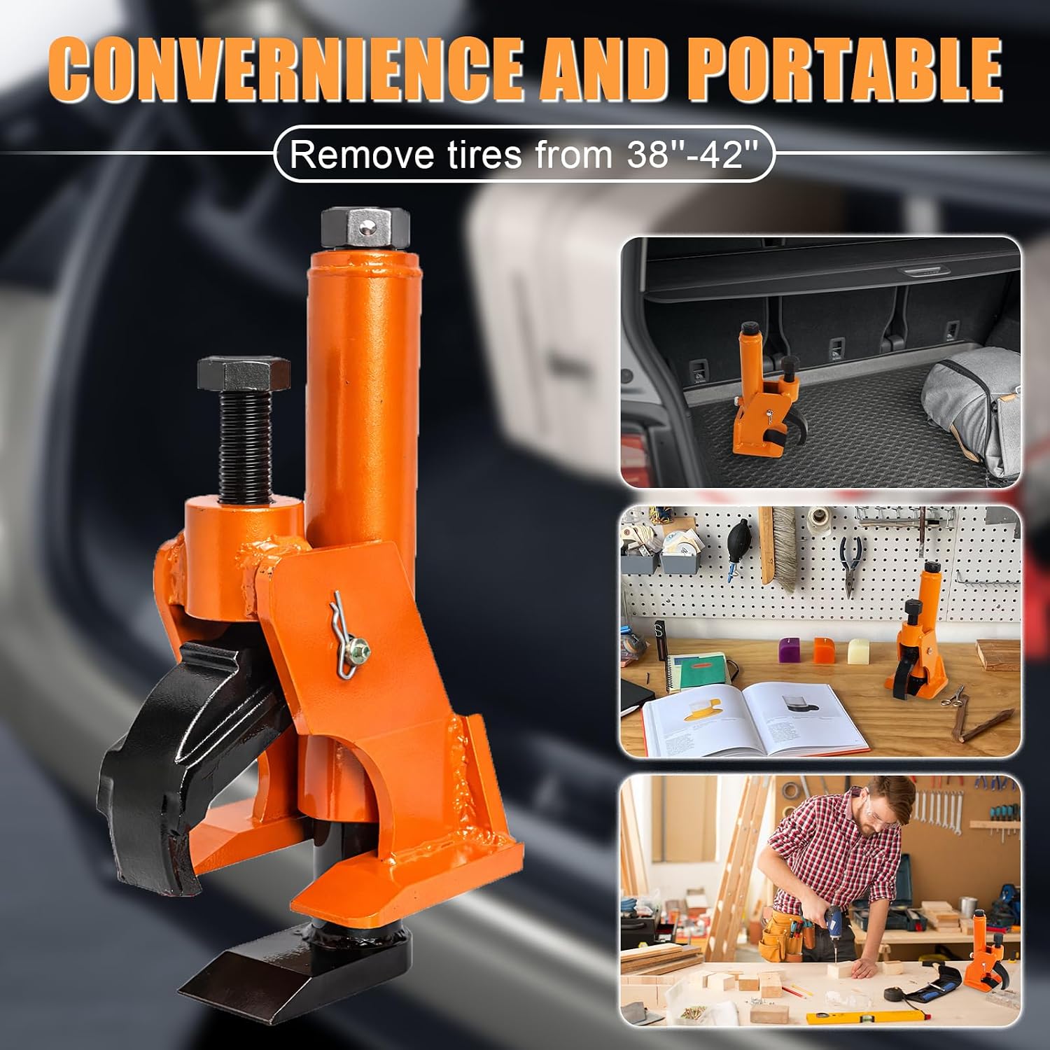 Manual Tire Bead Breaker Tool for Tire Removal, 38"-42" Bead Breaker,Orange