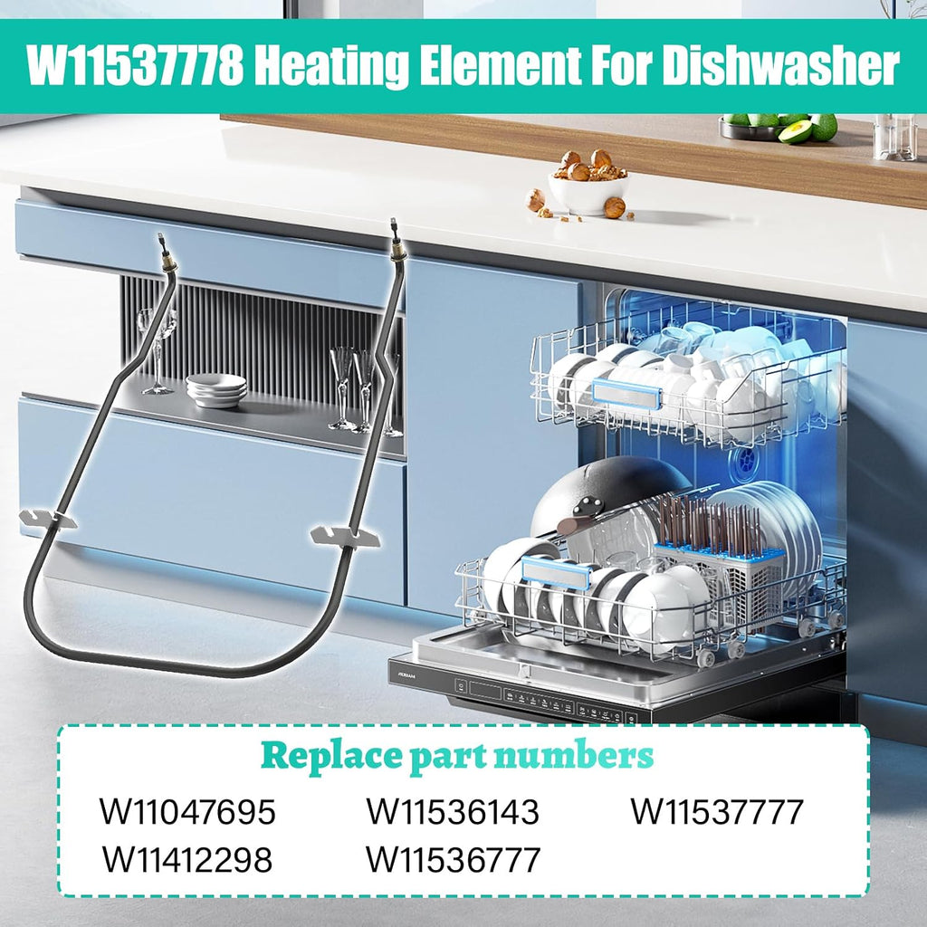 Upgraded W11537778 Dishwasher Heating Element Replacement Compatible with Whirlpool Kitchen-Aid, Maytag Dishwasher Heater Element Fit models WDPA70SAMZ1 WDT750SAKW3 KDFE104KBL0, KDFE204KPS0