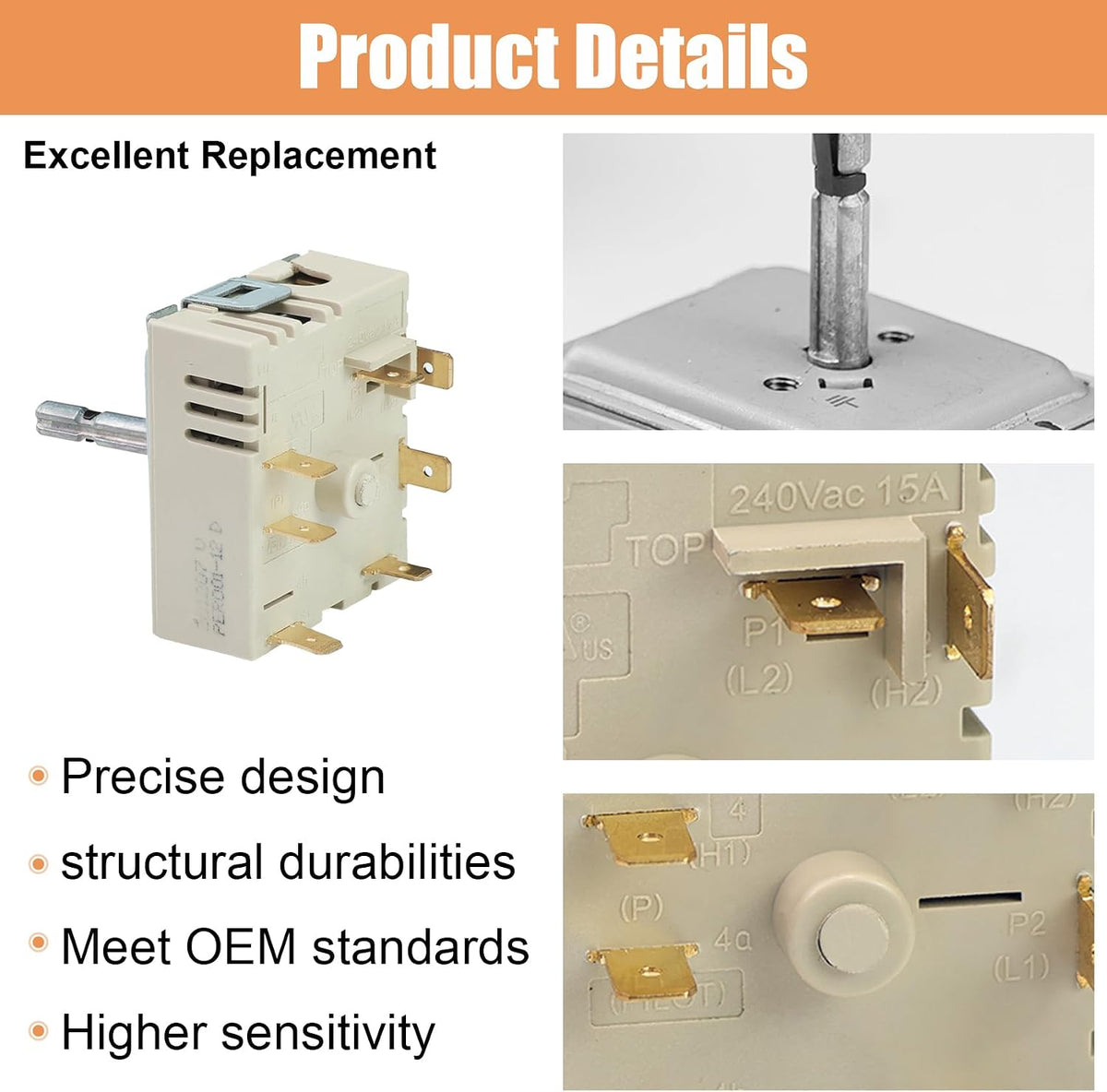 DG44-01006B PER001-12D Dual Infinite Switch Compatible with Samsung Range