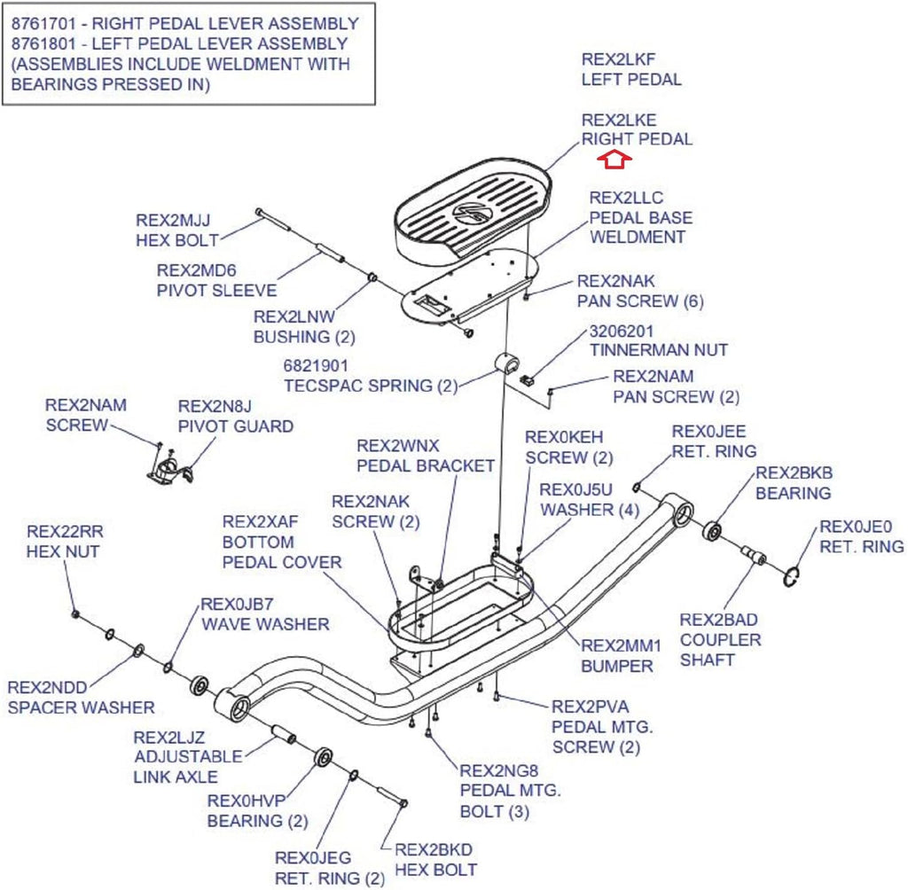 Right Elliptical Pedal REX2LKE, Elliptical Foot Pedal Replacement Compatible with Life Fitness X5-XX00-0403, X5-XX00-0104, X7-XX00-0103, X8-XX00-0103 Cross Trainers