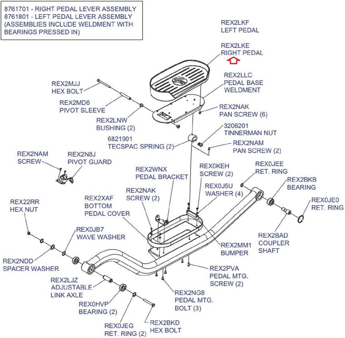 Right Elliptical Pedal REX2LKE, Elliptical Foot Pedal Replacement Compatible with Life Fitness X5-XX00-0403, X5-XX00-0104, X7-XX00-0103, X8-XX00-0103 Cross Trainers