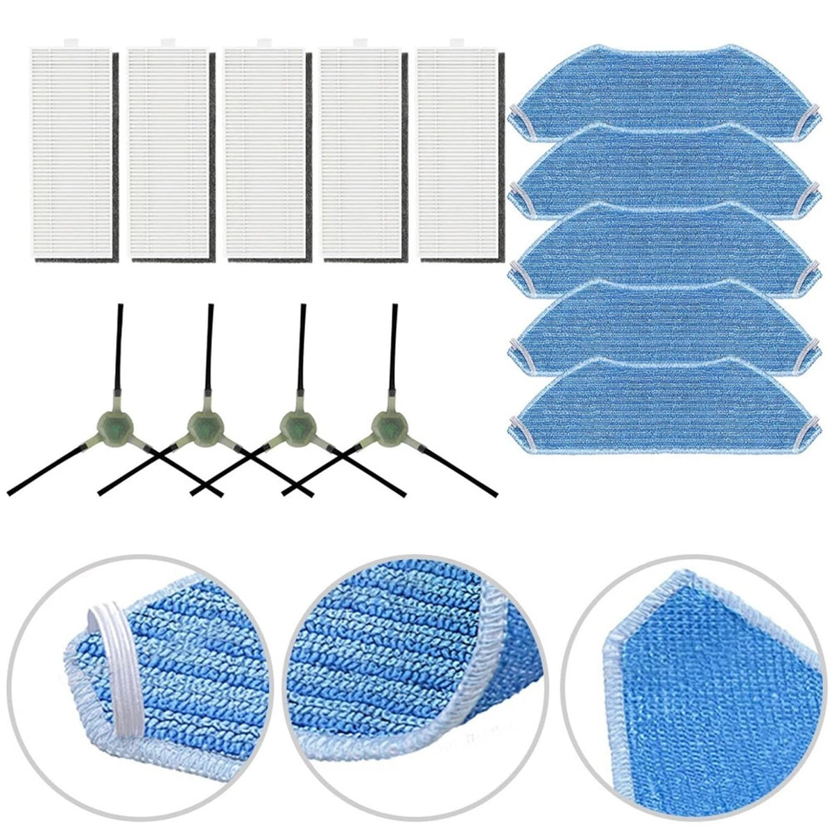 Compatible for Lefant M2 Series Robot Vacuum Cleaner Side Brush Filter Mop Pads Kit