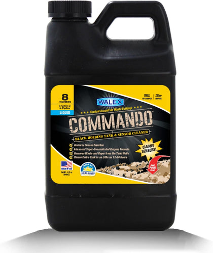 Commando Liquid RV Tank Sensor Cleaner - 32 oz | Deep Cleans Black Tanks; Breaks Down Waste & Toilet Paper; Cleans in