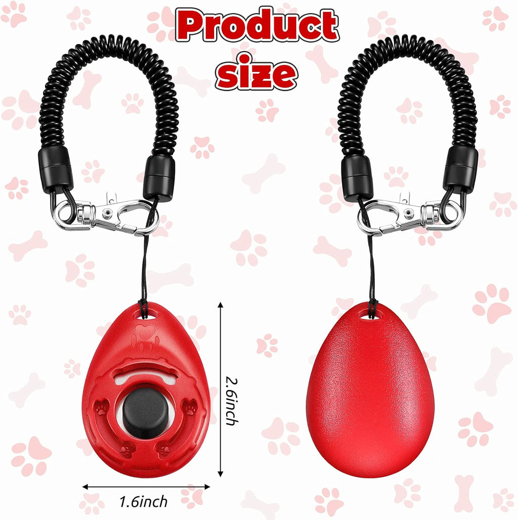 18 Pieces Dog Training Clicker, Pet Behavioral Training Clickers with Wrist Strap for Dogs Cats Puppy Birds