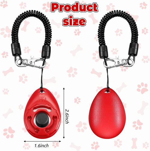 18 Pieces Dog Training Clicker, Pet Behavioral Training Clickers with Wrist Strap for Dogs Cats Puppy Birds