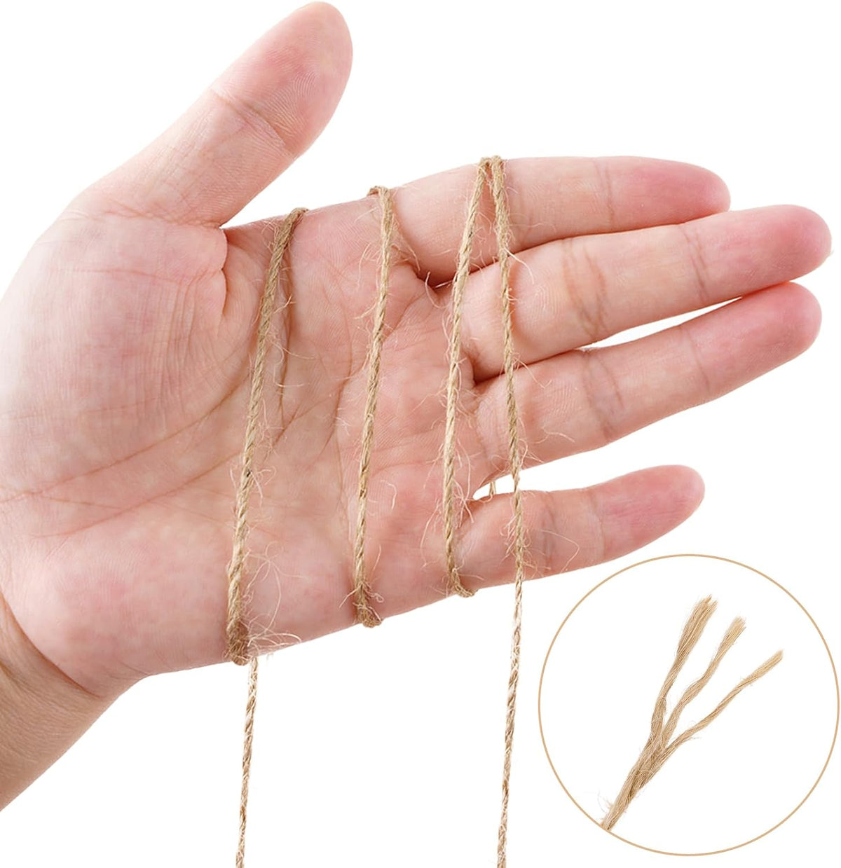 Natural Jute Twine String - 2000 Feet 2mm Twine String for Crafts