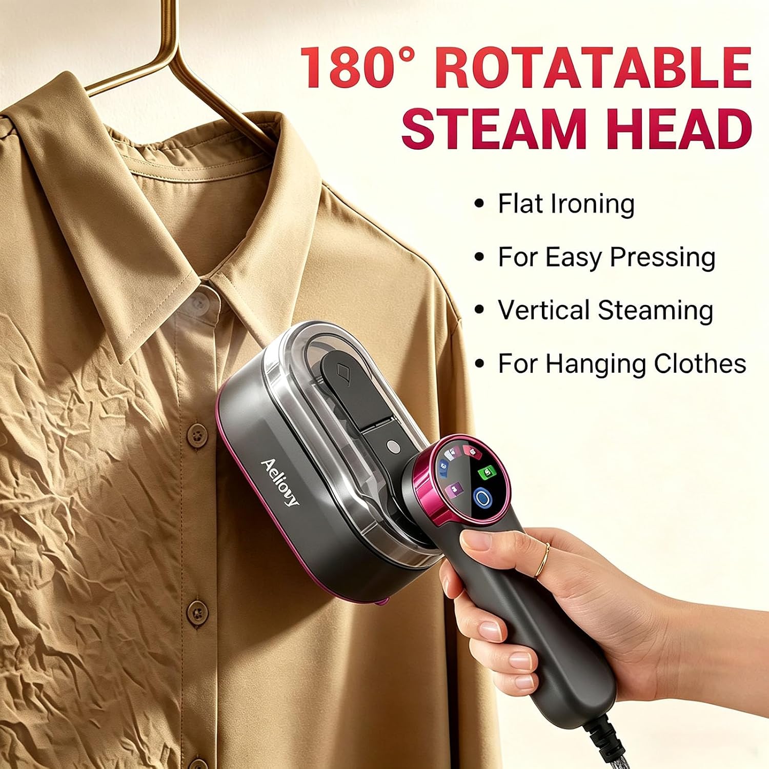 Travel Steamer for Clothes, Portable Handheld Garment Steamer & Steam Iron 2-in-1, 1200W Fast Heat-Up Mini Steamer