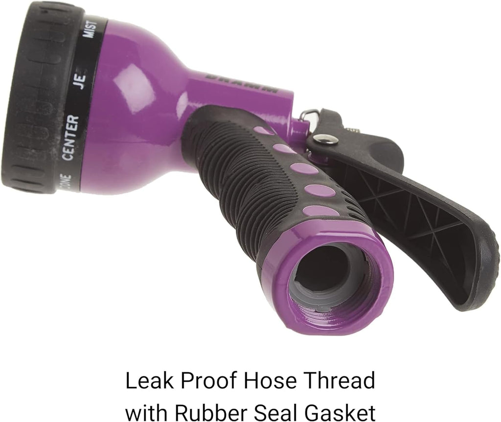 Revolver Heavy Duty Metal Garden Hose Nozzle – 9 Spray Patterns, High Pressure Jet, Thumb-Control Flow, Ergonomic