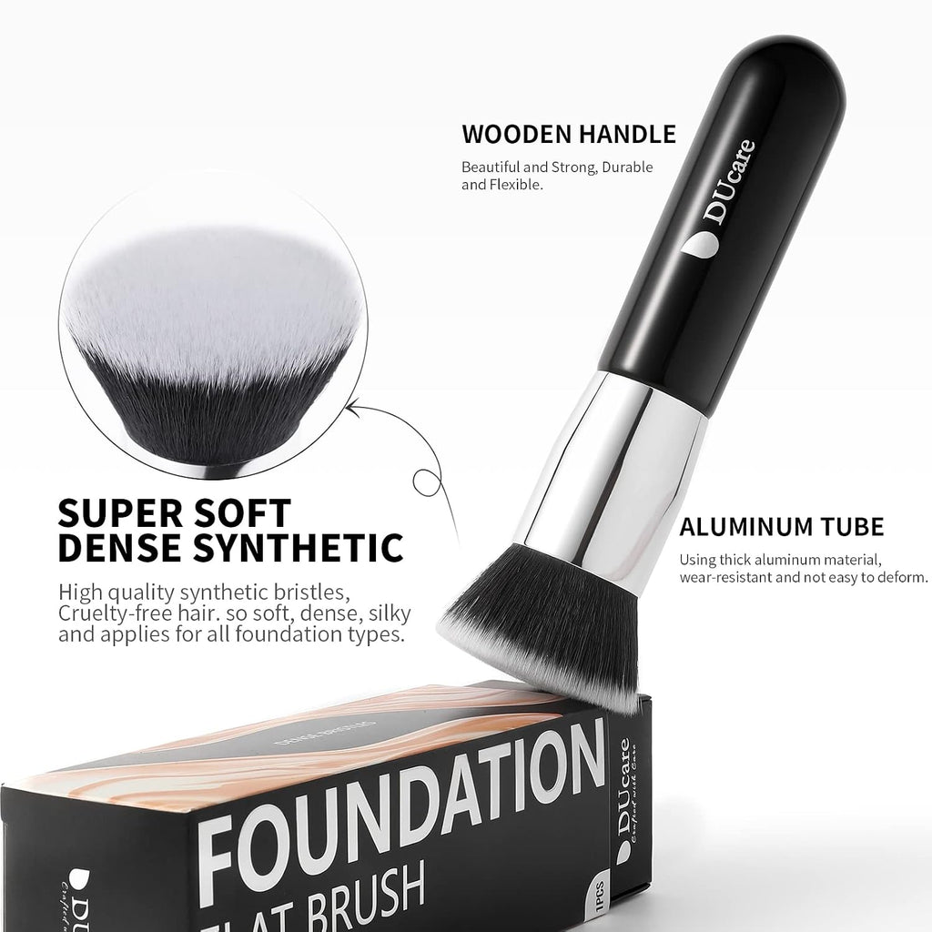 Kabuki Foundation Brush for Liquid Makeup Flat Top Professional Stick Buffing Blending Mineral Powder Large Face