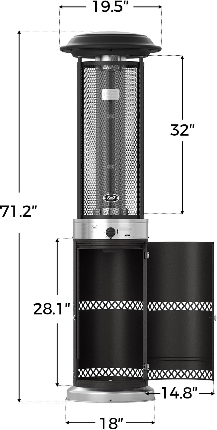 Propane Patio Heater Stainless Steel Standing