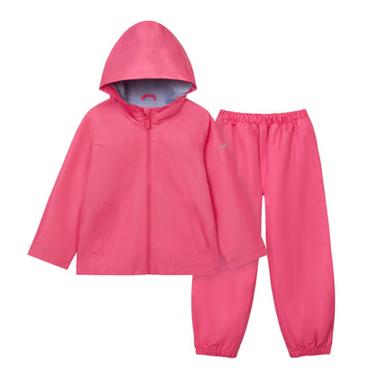Kids' Rain Jacket and Rain Pant Splash Suit Rain Suit, Pink, 7