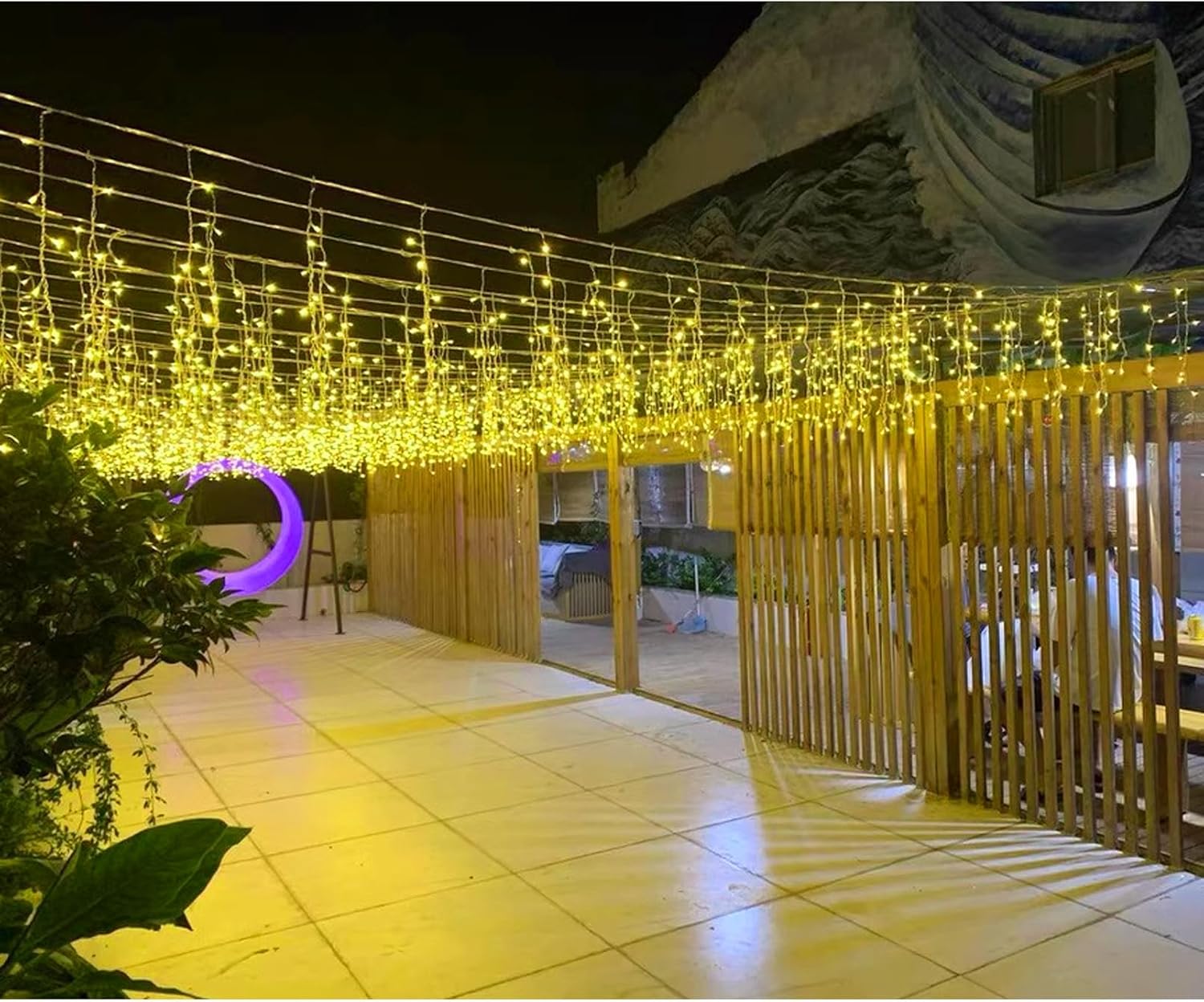 Icicle Lights Outdoor, 32.8 FT 400 LED 8 Modes Christmas String Fairy Lights with 80 Drops, Twinkle Waterproof