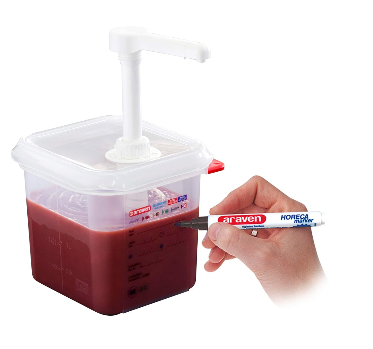 Sauce Dispenser with Pump, Single Container for Serving Condiments in Commercial Kitchen, 1 Oz Capacity, 1 Count, Clear