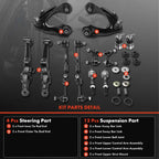 A-Premium 16Pcs Suspension Kit, Front Upper Lower Control Arm, Tie Rod End
