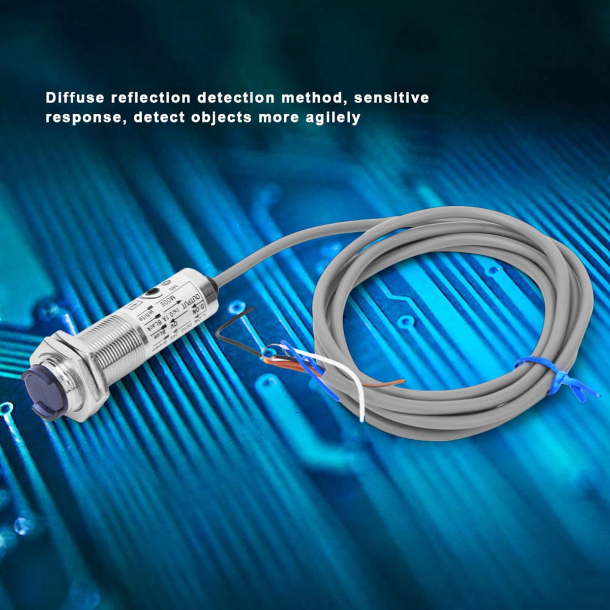 Proximity Sensors CDD-40N 18MM 4 Wire Inductive Proximity Sensor Detection Switch NPN DC12-24V 10-30mm Sensing Dist,Fiber Optic Sensor