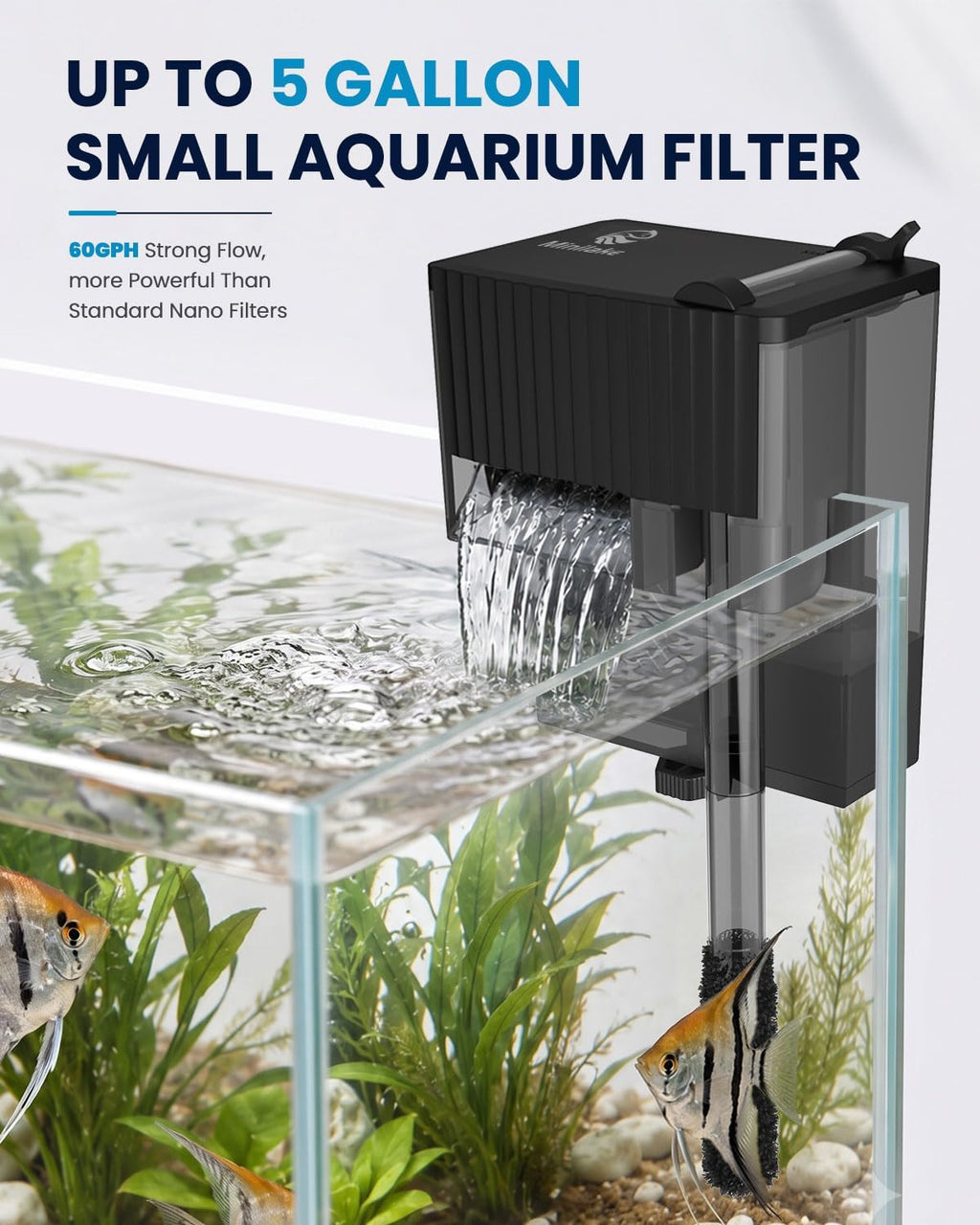 Small Fish Tank Filter Slim Aquarium Filter