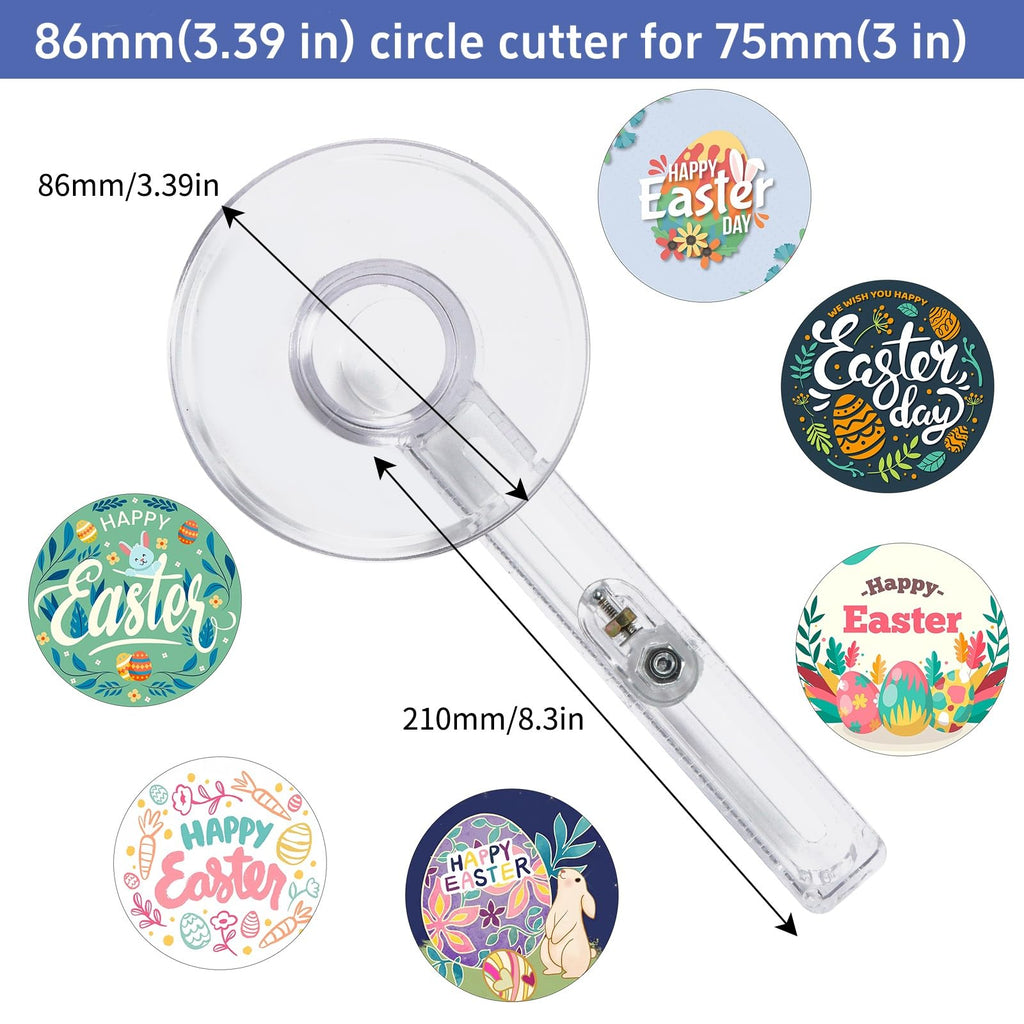 75mm/3 Inch Clear Circle Cutter Button Maker Tools, Adjustable Multi-Size Badge Making Round Cutting Tool, Cutting