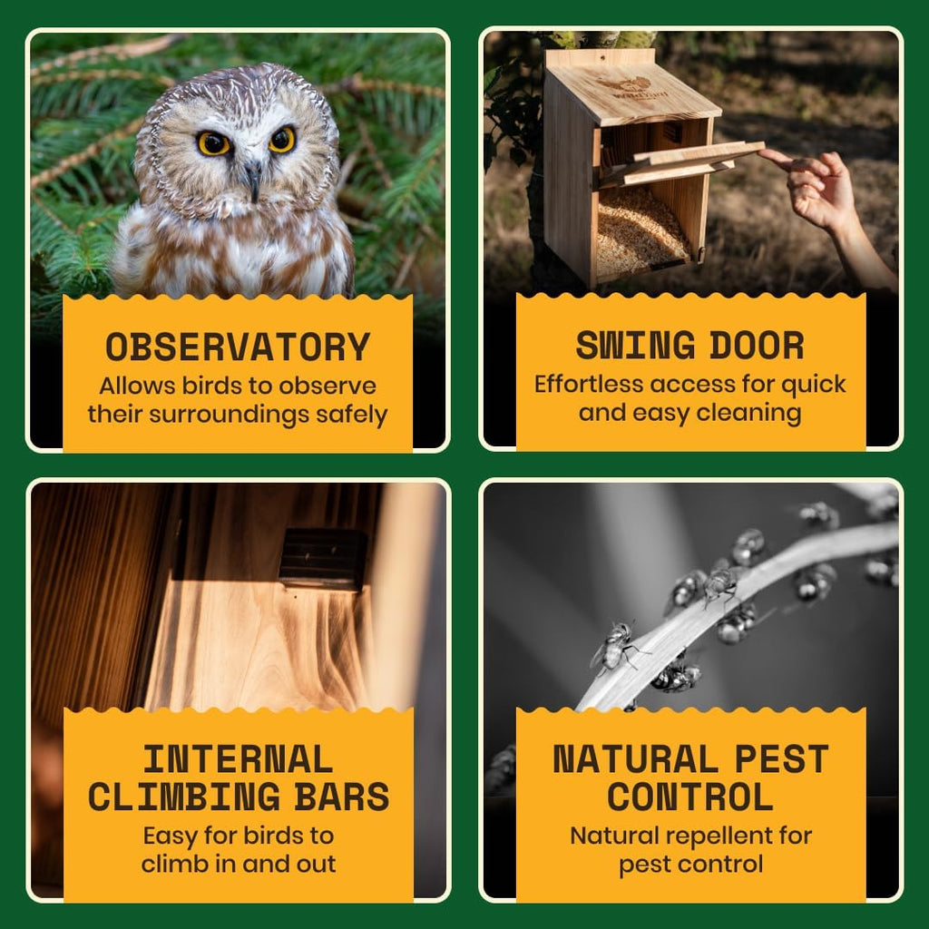 Barn Owl Nesting Box - Large, Cedar, Preassembled, Easy-Hang