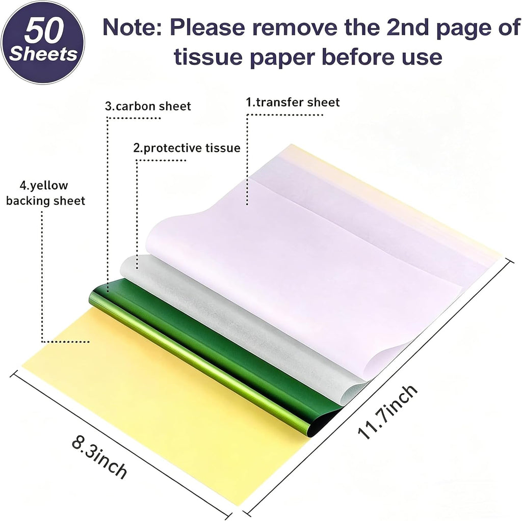 Tattoo Transfer Paper 50Pcs Tattoo Stencil Paper Printer