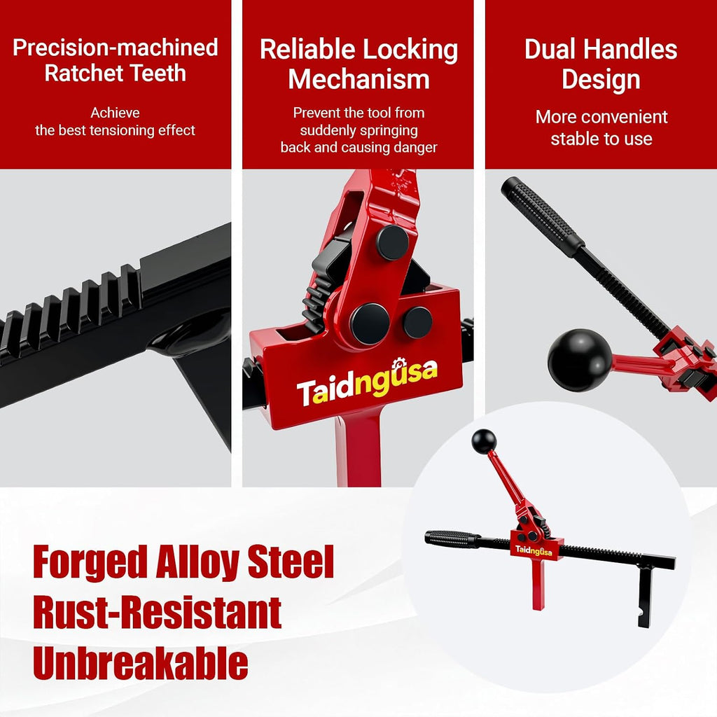 Fence Stretcher Tool - 9" Ratchet, Alloy Steel, One-Person Use