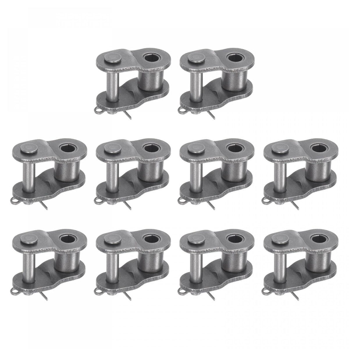 uxcell 10Pcs #60 Chain Offset Half Link Roller, 3/4" Pitch Carbon Steel, Standard Chain End Connector Split Links for 12A Chain