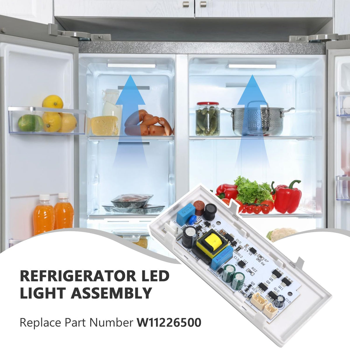 W11226500 W10724473 Refrigerator LED Control Board Light Module Replacement