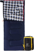 Cotton Flannel Sleeping Bag for Camping Backpacking, Adults Cold Weather Envelope Sleeping Bags with 2/3/4/6lbs Filling
