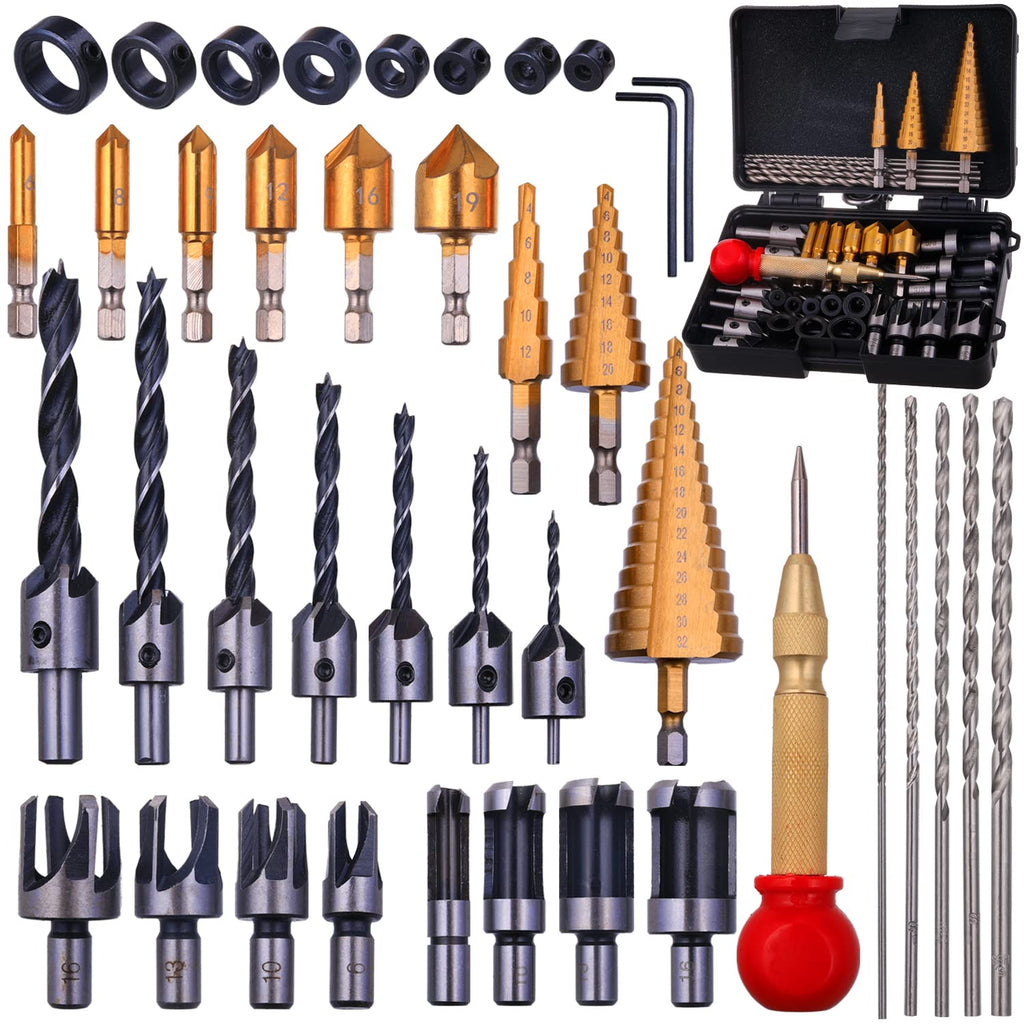 Rocaris 39 Pack Woodworking Chamfer Drilling Tools Set Kit