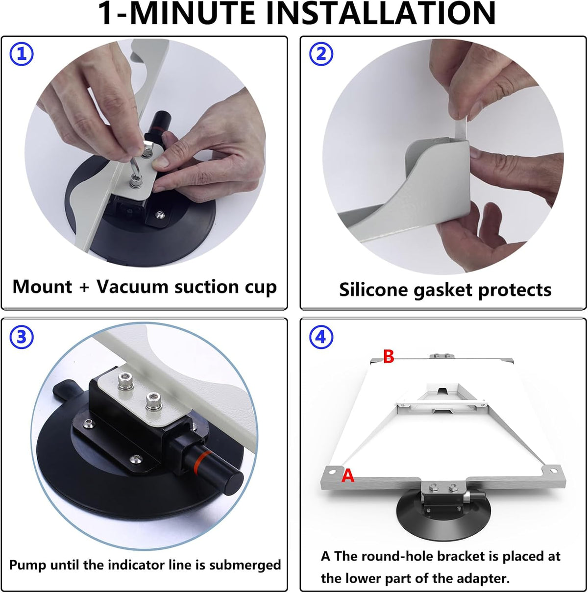 600LB Vacuum Suction Cup Mount for Starlink Standard 4 / 4X / Gen 3