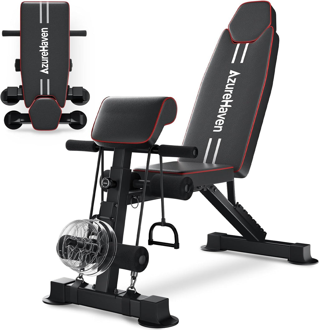 Adjustable Weight Bench, Foldable Incline Decline Flat Workout Bench for Home Gym Full Body Dumbbell Exercise, 660LBS