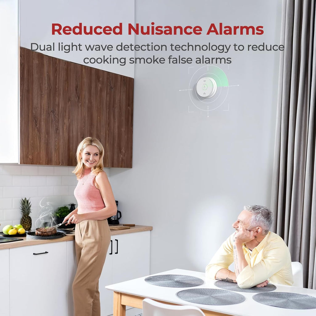 Smoke Detector Carbon Monoxide Detector Combo 10 Year Battery with Bilingual Voice Alerts,Fire Smoke & Carbon