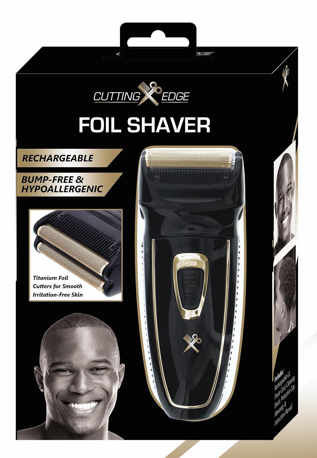 Foil Shaver for Men, Hypoallergenic Electric Razor with Titanium Foil Cutters, Rechargeable Face Shaver with Pop-Up