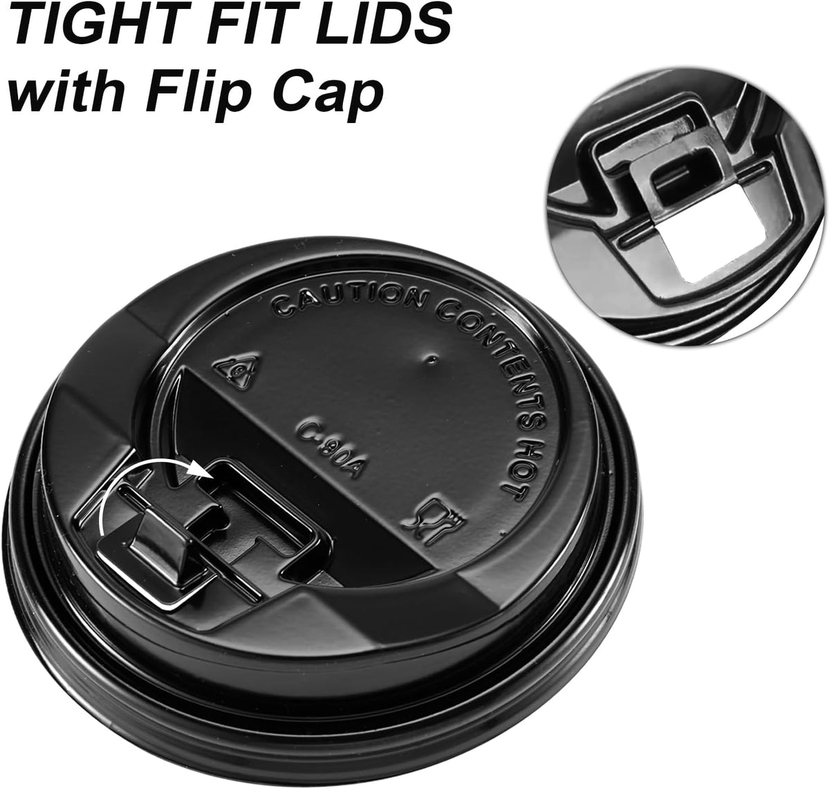 150 Pack Disposable Coffee Cup Lids for 10, 12, 16, 24 oz Paper Cups