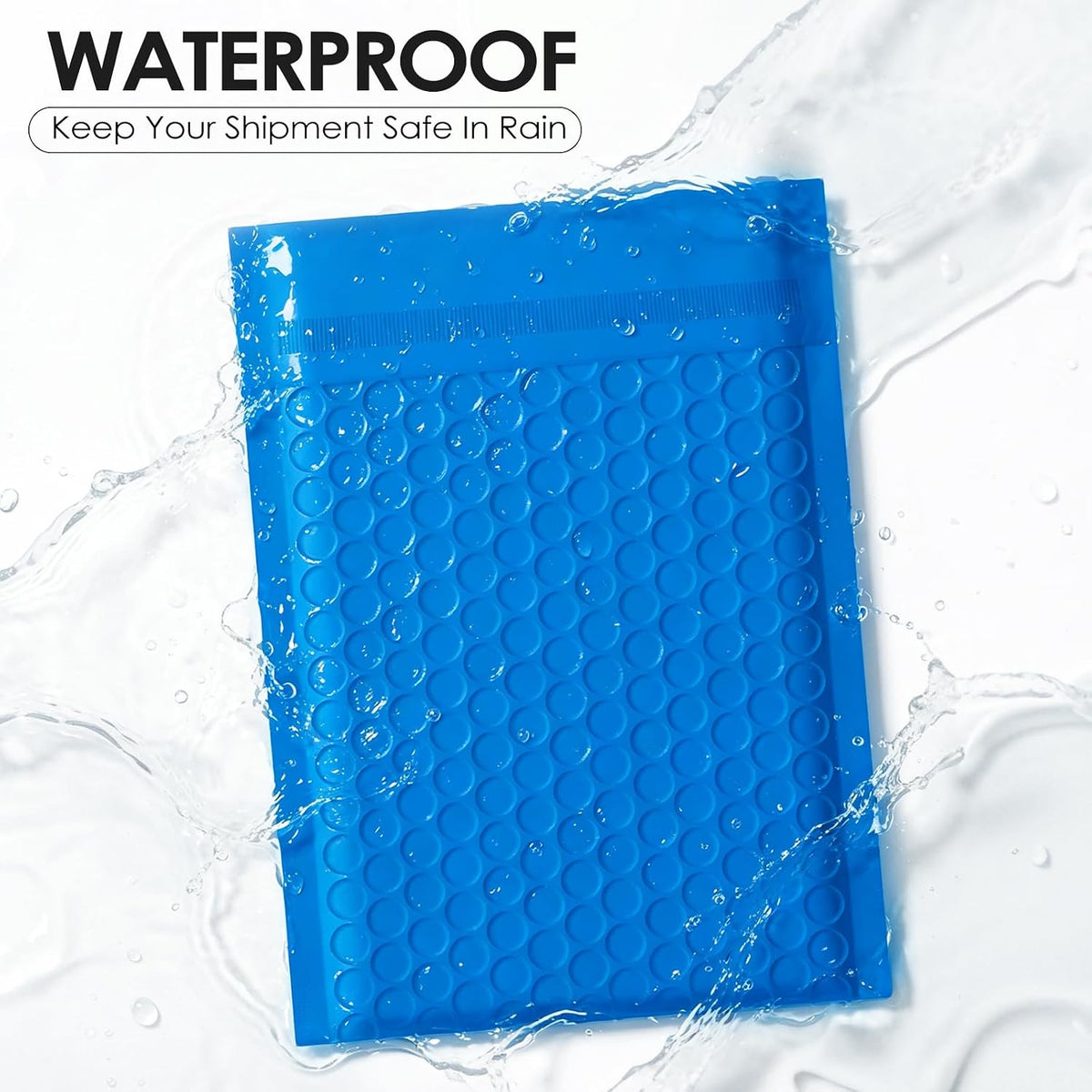 Bubble Mailers 4x8" 100 Pack Blue Padded Envelopes Waterproof Usable Size 4x7 Self-Seal Padded Mailing Envelopes