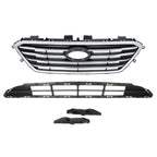 ALMULOO 4Pcs Upper&Lower Grill&Bumper Bracket Compatible with 15-17 Sonata