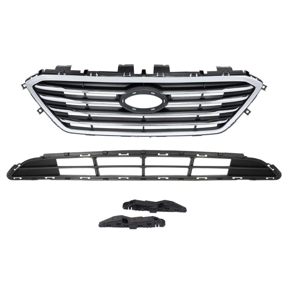 ALMULOO 4Pcs Upper&Lower Grill&Bumper Bracket Compatible with 15-17 Sonata